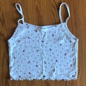 Aerie White Floral Camisole